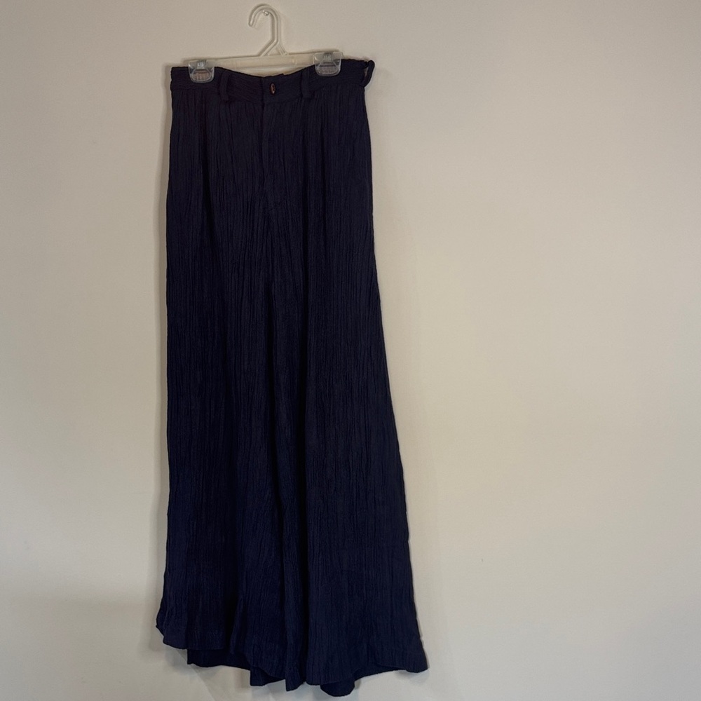 NEW NWT Designer Savannah Morrow Navy Flowy Pants
